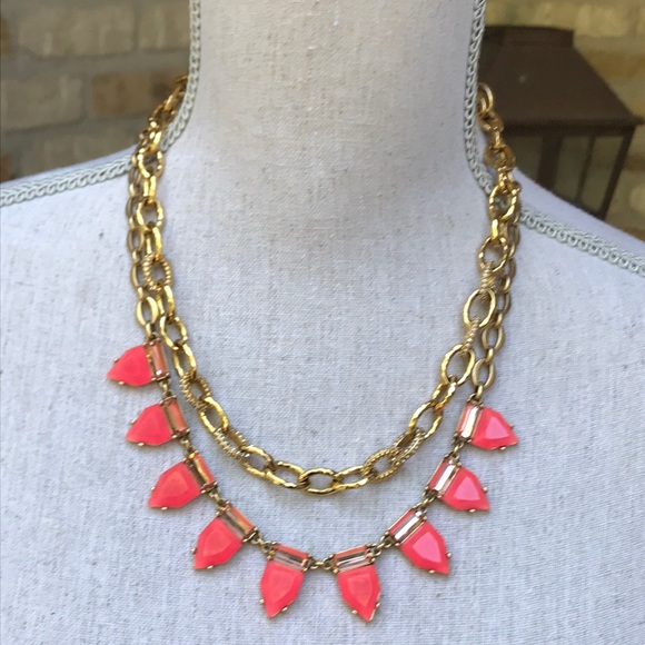 NIB Stella & Dot Eye Candy Necklace Pink Gold - Picture 2 of 3